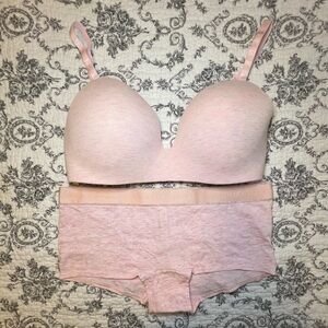 Victoria’s Secret Glitter Pink Heather Bra & Panty Set